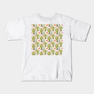 Cactus and Bird Pattern Kids T-Shirt